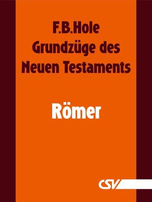 cover image of Grundzüge des Neuen Testaments--Römer